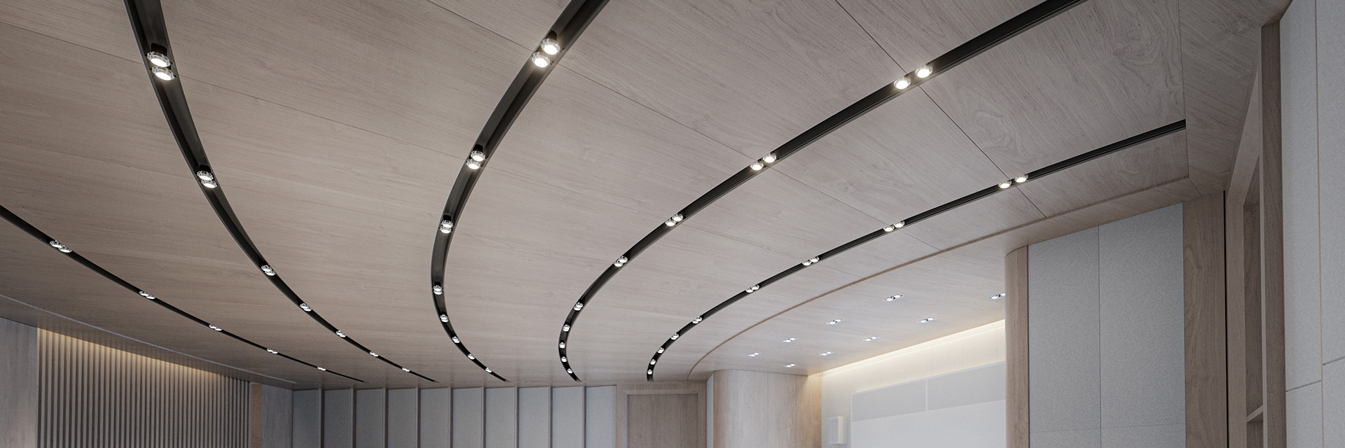 Curved channel in a theatre featuring Madison gimbals